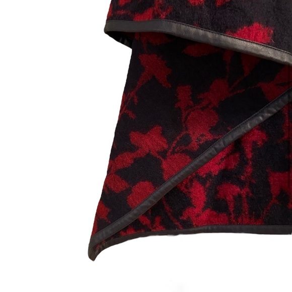 BCBGMAXAZRIA RUDY Ink Combo Collarless Open Front Asymmetric Wool Cape Wrap NEW - Picture 6 of 10